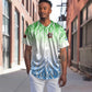 Sierra Leone Baseball Jersey - Tribal Chimpanzee Design and Green Blue Gradient Pattern
