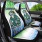 Sierra Leone Car Seat Cover - Tribal Chimpanzee Design and Green Blue Gradient Pattern