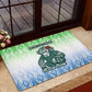 Sierra Leone Rubber Doormat - Tribal Chimpanzee Design and Green Blue Gradient Pattern