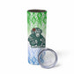 Sierra Leone Skinny Tumbler - Tribal Chimpanzee Design and Green Blue Gradient Pattern