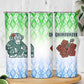 Sierra Leone Skinny Tumbler - Tribal Chimpanzee Design and Green Blue Gradient Pattern