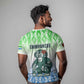 Sierra Leone T shirt - Tribal Chimpanzee Design and Green Blue Gradient Pattern