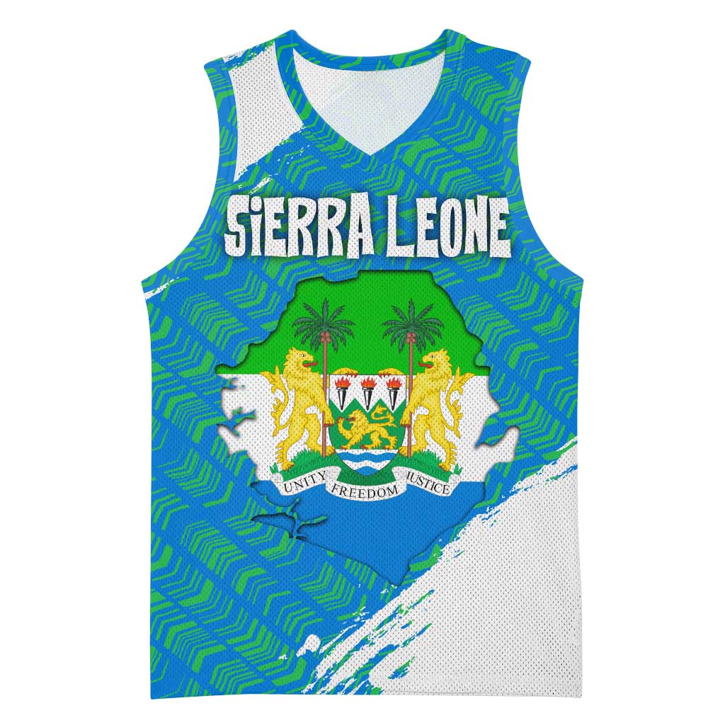 Sierra Leone Crest Basketball Jersey with National Coat of Arms and Flag Colors TS04