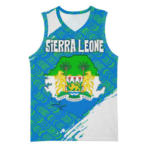 Sierra Leone Crest Basketball Jersey with National Coat of Arms and Flag Colors TS04