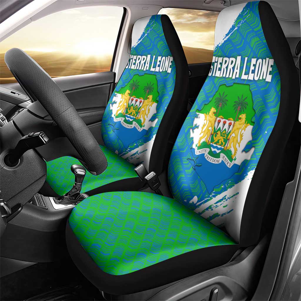Sierra Leone Crest Car Seat Cover with National Coat of Arms and Flag Colors