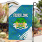 Sierra Leone Crest Garden Flag with National Coat of Arms and Flag Colors