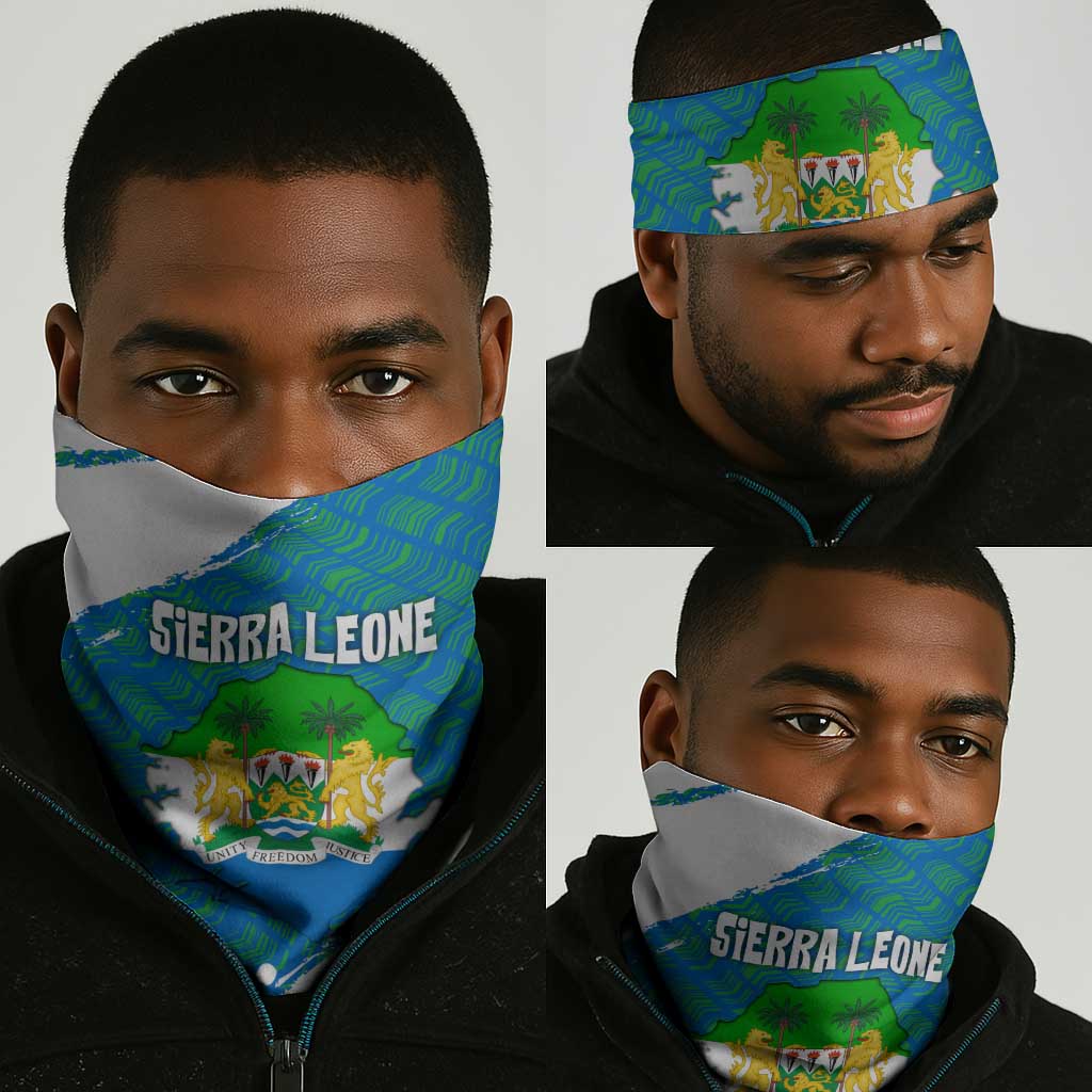Sierra Leone Crest Neck Gaiter National Coat of Arms and Flag Colors TS04