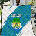 Sierra Leone Crest Quilt with National Coat of Arms and Flag Colors