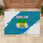 Sierra Leone Crest Rubber Doormat with National Coat of Arms and Flag Colors