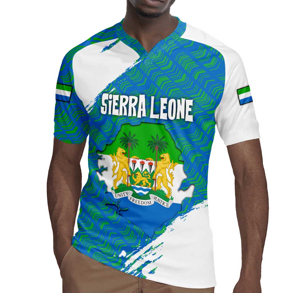 Sierra Leone Crest Rugby Jersey with National Coat of Arms and Flag Colors