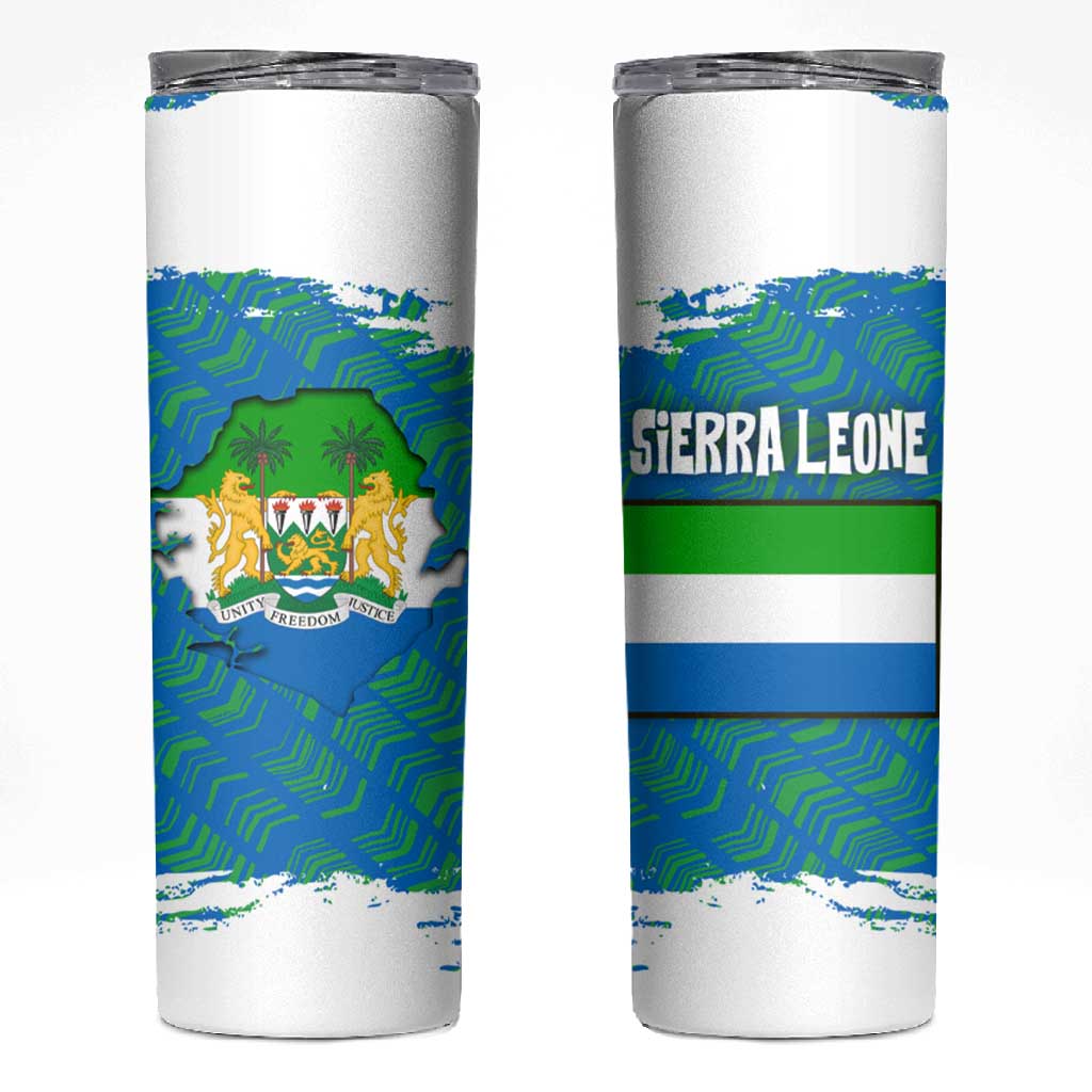 Sierra Leone Crest Skinny Tumbler with National Coat of Arms and Flag Colors