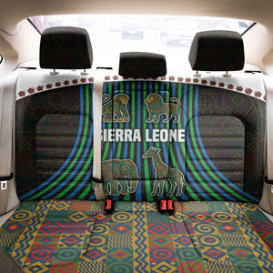 Sierra Leone Back Car Seat Cover - Tribal Animal Pattern Featuring Lion Elephant Giraffe and Monkey