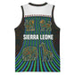 Sierra Leone Basketball Jersey - Tribal Animal Pattern Featuring Lion Elephant Giraffe and Monkey TS04