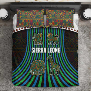 Sierra Leone Bedding Set - Tribal Animal Pattern Featuring Lion Elephant Giraffe and Monkey