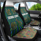 Sierra Leone Car Seat Cover - Tribal Animal Pattern Featuring Lion Elephant Giraffe and Monkey