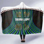 Sierra Leone Hooded Blanket - Tribal Animal Pattern Featuring Lion Elephant Giraffe and Monkey