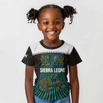 Sierra Leone Kid T shirt - Tribal Animal Pattern Featuring Lion Elephant Giraffe and Monkey