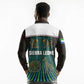 Sierra Leone Long Sleeve Polo Shirt - Tribal Animal Pattern Featuring Lion Elephant Giraffe and Monkey