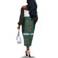 Sierra Leone Off The Shoulder Long Sleeve Dress - Tribal Animal Pattern Featuring Lion Elephant Giraffe and Monkey