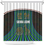 Sierra Leone Shower Curtain - Tribal Animal Pattern Featuring Lion Elephant Giraffe and Monkey