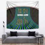 Sierra Leone Tapestry - Tribal Animal Pattern Featuring Lion Elephant Giraffe and Monkey