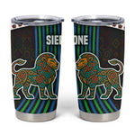 Sierra Leone Tumbler Cup - Tribal Animal Pattern Featuring Lion Elephant Giraffe and Monkey