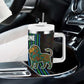 Sierra Leone Tumbler With Handle - Tribal Animal Pattern Featuring Lion Elephant Giraffe and Monkey