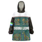 Sierra Leone Wearable Blanket Hoodie - Tribal Animal Pattern Featuring Lion Elephant Giraffe and Monkey