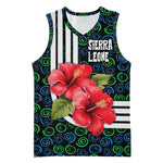 Sierra Leone Basketball Jersey Red Hibiscus Floral Design TS04