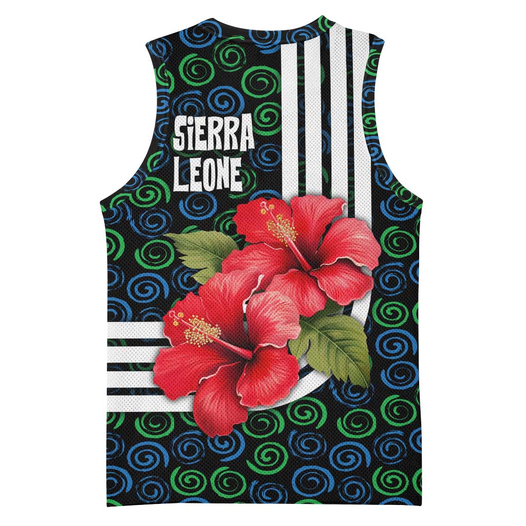 Sierra Leone Basketball Jersey Red Hibiscus Floral Design TS04