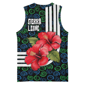 Sierra Leone Basketball Jersey Red Hibiscus Floral Design TS04