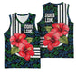 Sierra Leone Basketball Jersey Red Hibiscus Floral Design TS04