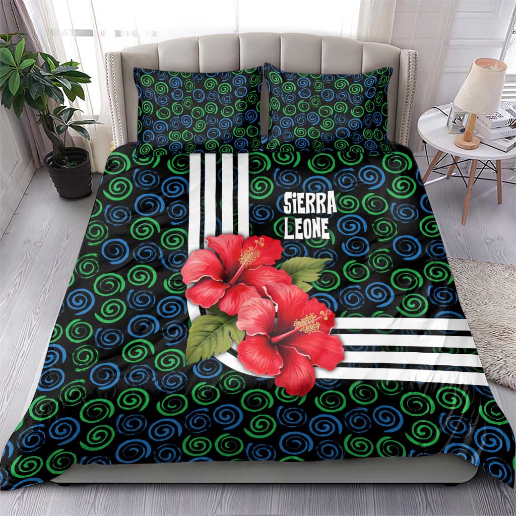 Sierra Leone Bedding Set Red Hibiscus Floral Design