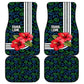 Sierra Leone Car Mats Red Hibiscus Floral Design