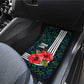 Sierra Leone Car Mats Red Hibiscus Floral Design