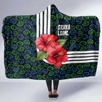 Sierra Leone Hooded Blanket Red Hibiscus Floral Design