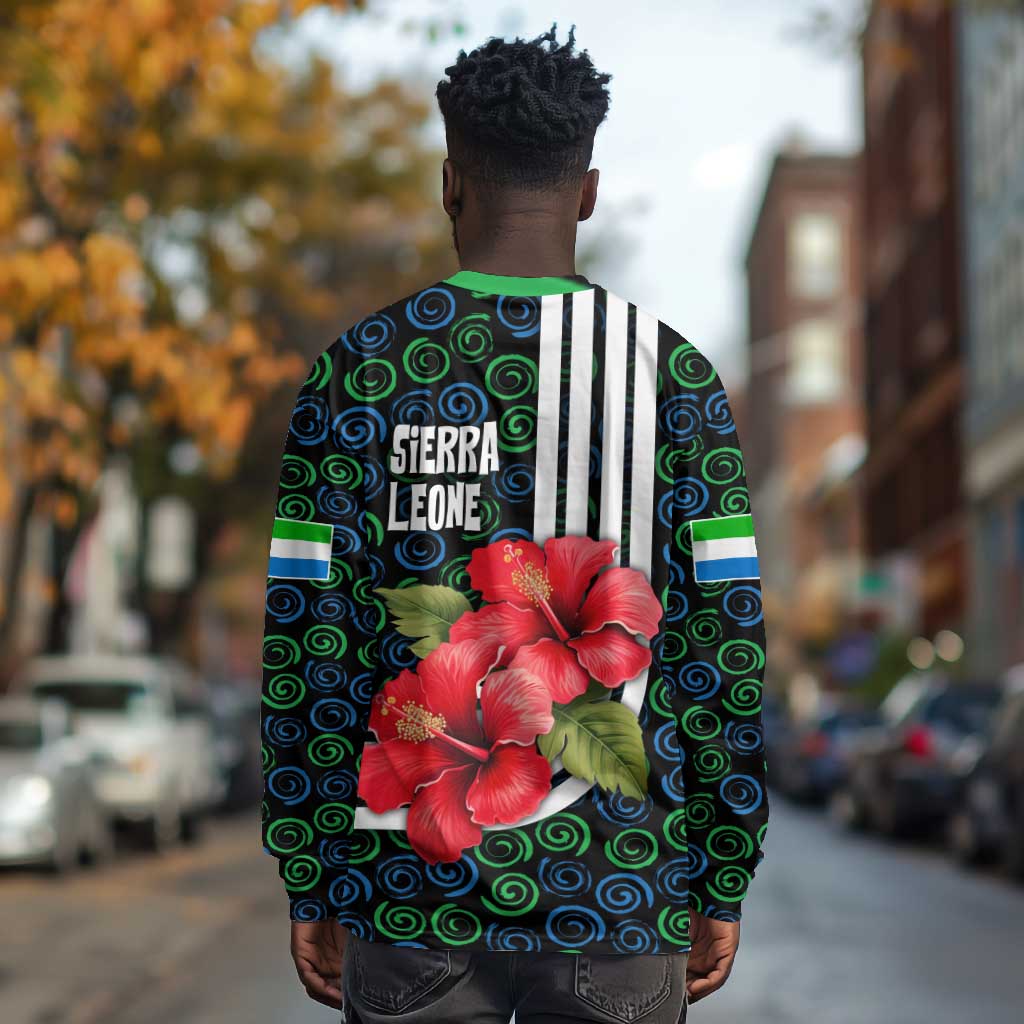 Sierra Leone Long Sleeve Shirt Red Hibiscus Floral Design