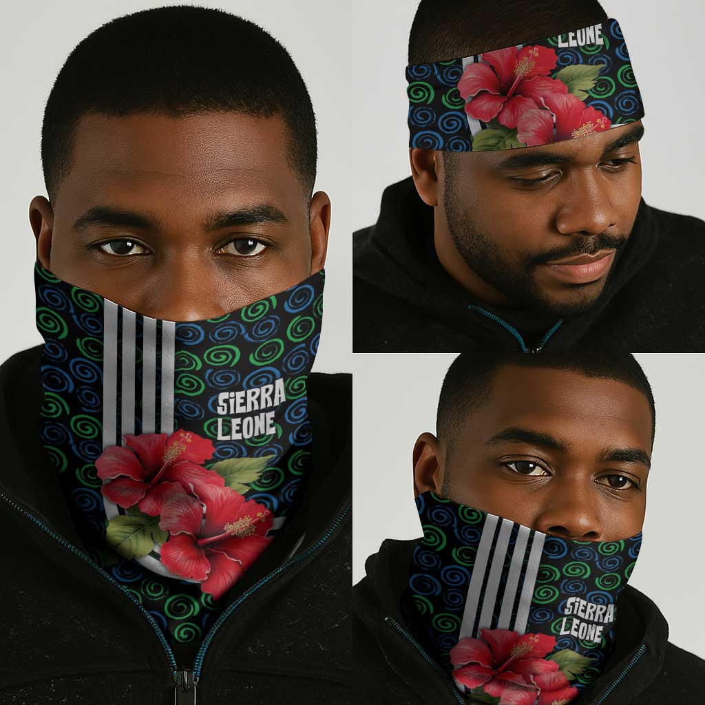 Sierra Leone Neck Gaiter Red Hibiscus Floral Design TS04