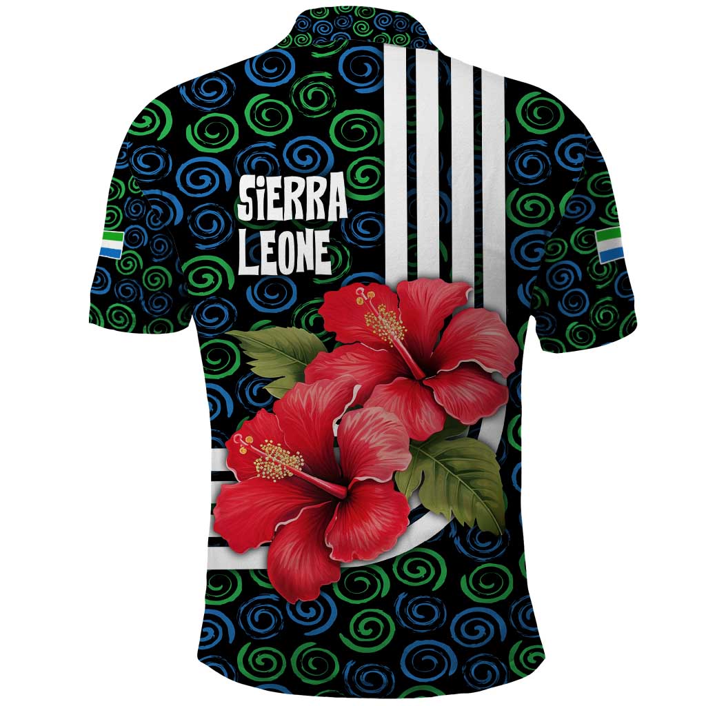 Sierra Leone Polo Shirt Red Hibiscus Floral Design