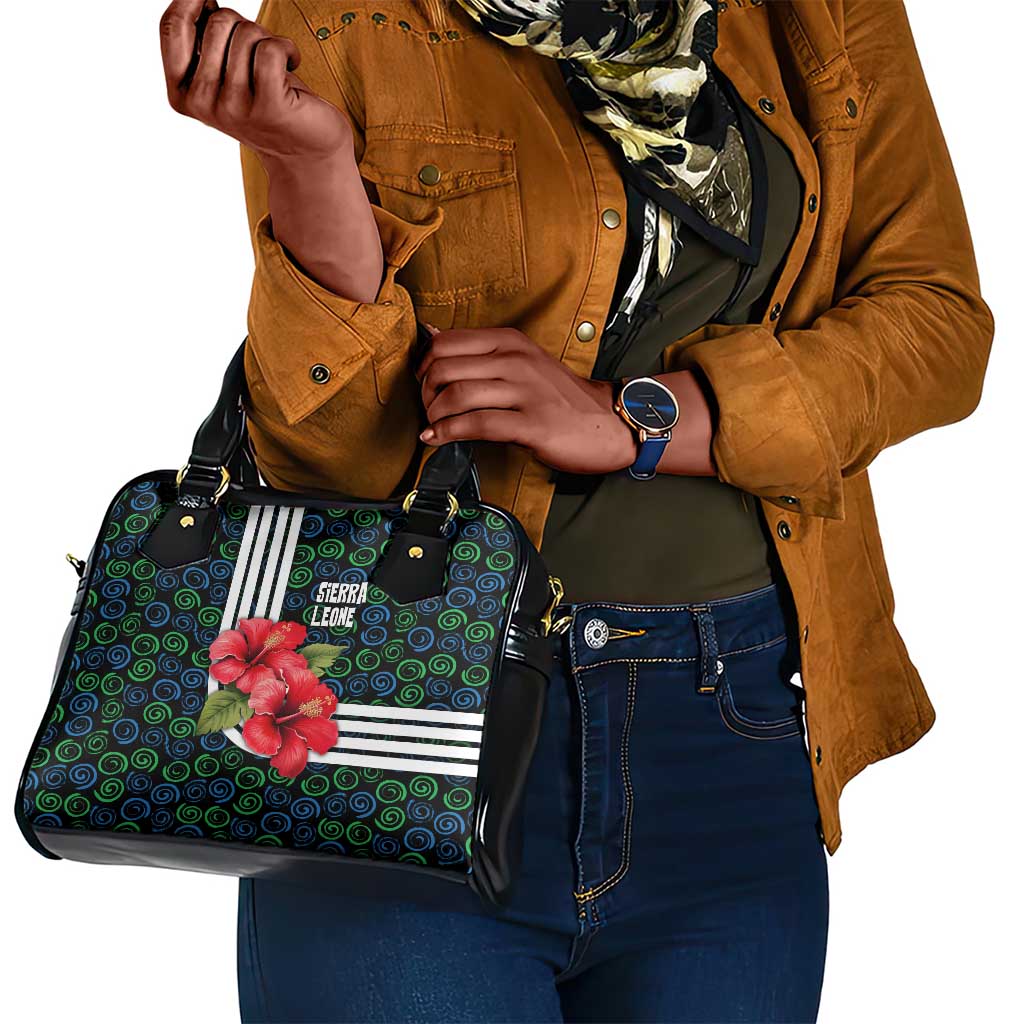Sierra Leone Shoulder Handbag Red Hibiscus Floral Design