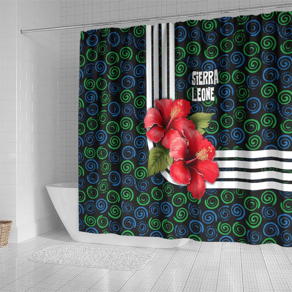 Sierra Leone Shower Curtain Red Hibiscus Floral Design