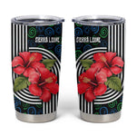 Sierra Leone Tumbler Cup Red Hibiscus Floral Design