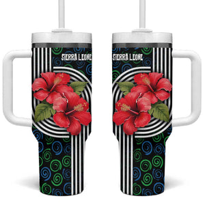 Sierra Leone Tumbler With Handle Red Hibiscus Floral Design