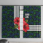 Sierra Leone Window Curtain Red Hibiscus Floral Design