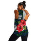 Sierra Leone Women Racerback Tank Red Hibiscus Floral Design