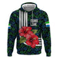 Sierra Leone Zip Hoodie Red Hibiscus Floral Design