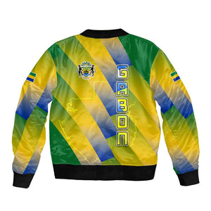 Gabon Flag Bomber Jacket - National Coat of Arms and Vertical Design