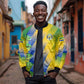 Gabon Flag Bomber Jacket - National Coat of Arms and Vertical Design