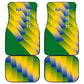 Gabon Flag Car Mats - National Coat of Arms and Vertical Design
