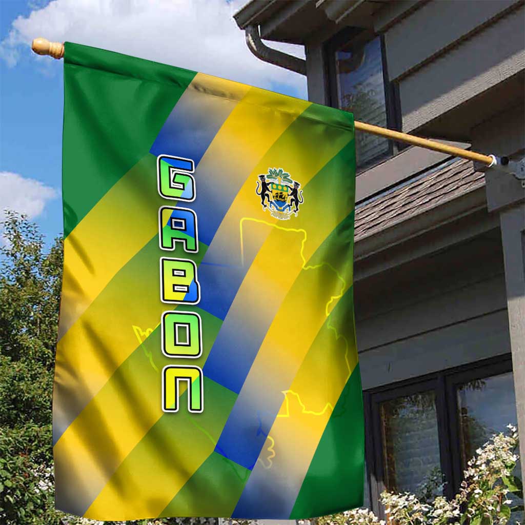 Gabon Flag Garden Flag - National Coat of Arms and Vertical Design
